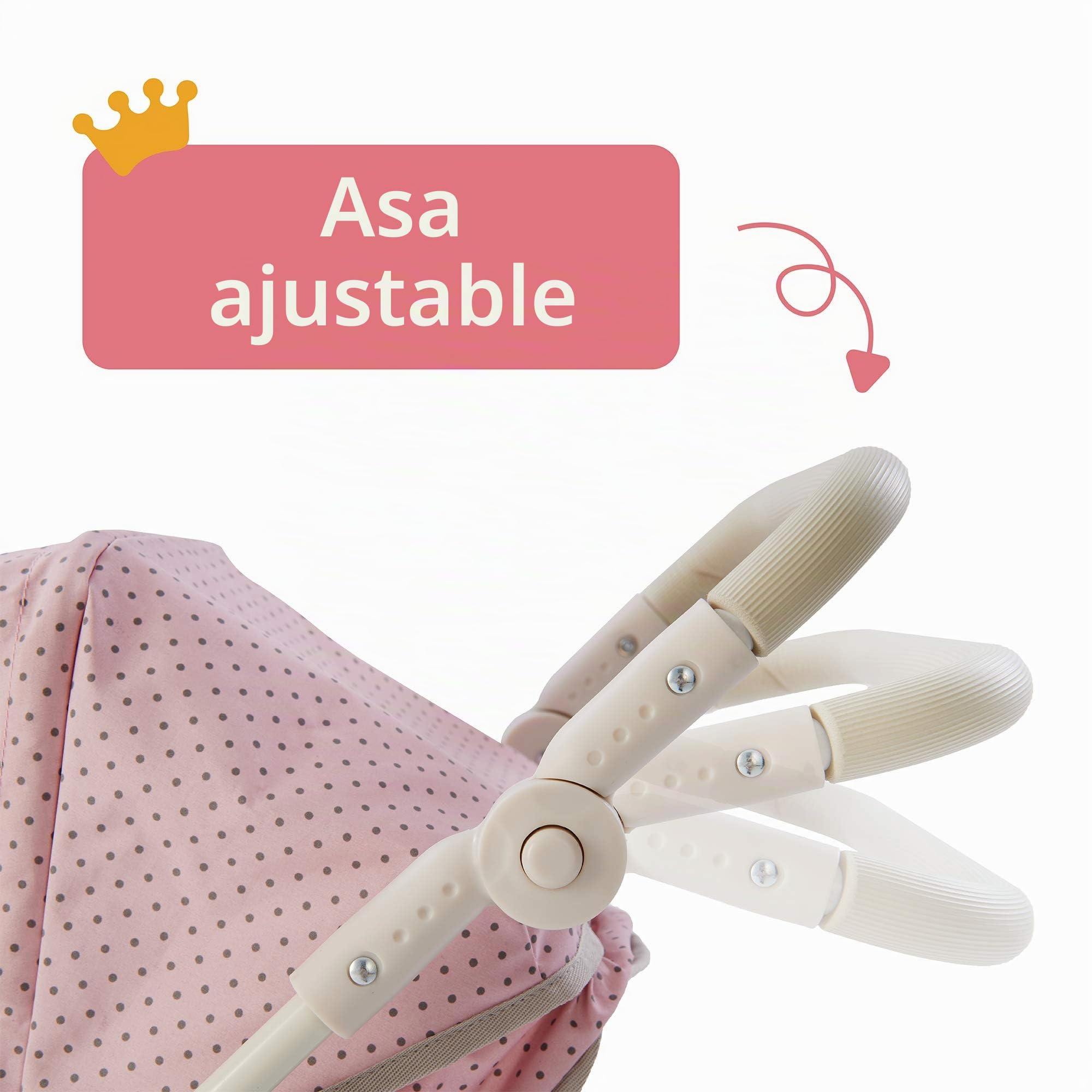 CochecitoRosa y Gris para Muñecas 2 in 1 Olivias Little World OL-00009