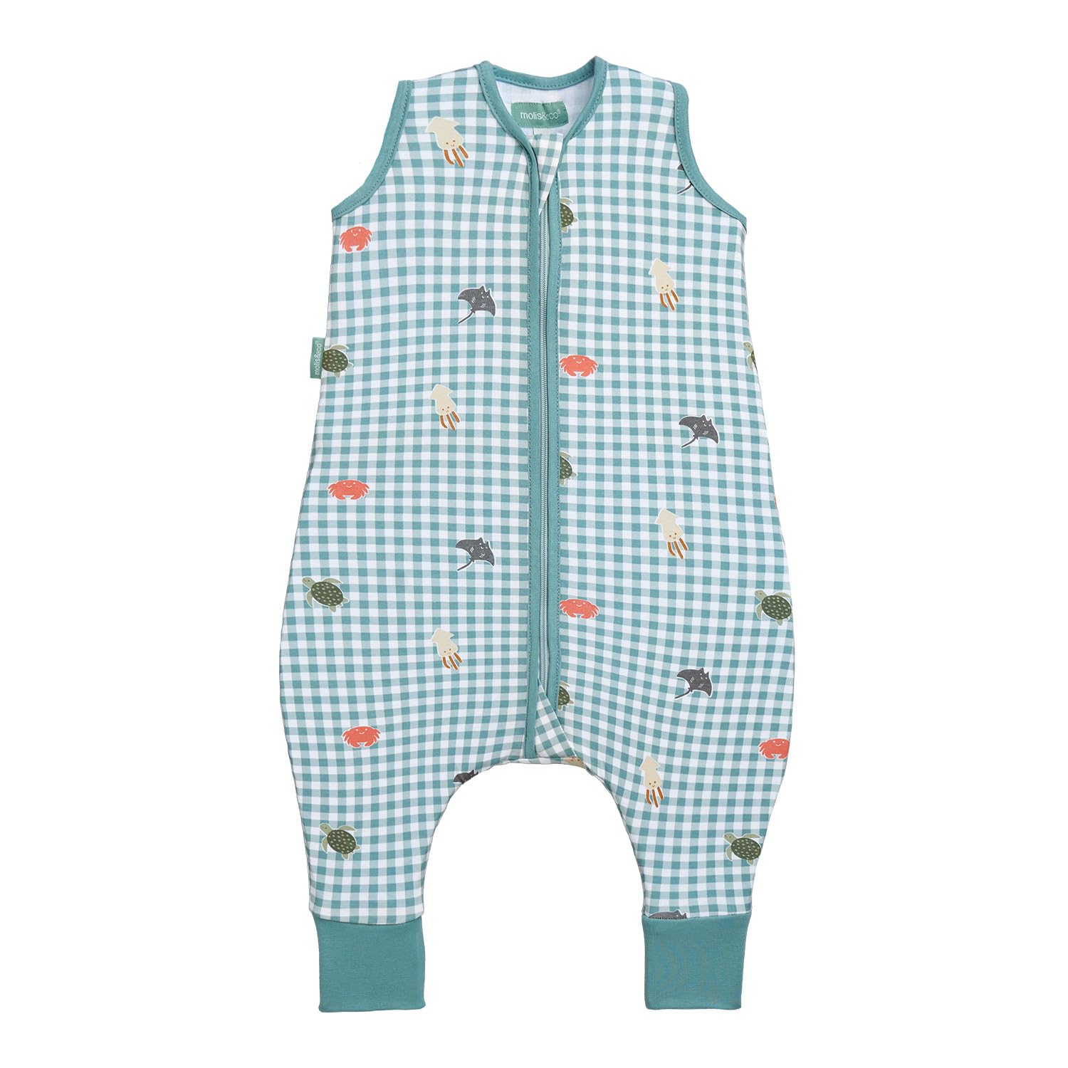 molis&co - Pijama Burbuja con Pies 0.5 TOG - 90 cm (3 años) - Ideal para Verano - 100% Algodón (Oeko-Tex 100) - Summer Sea