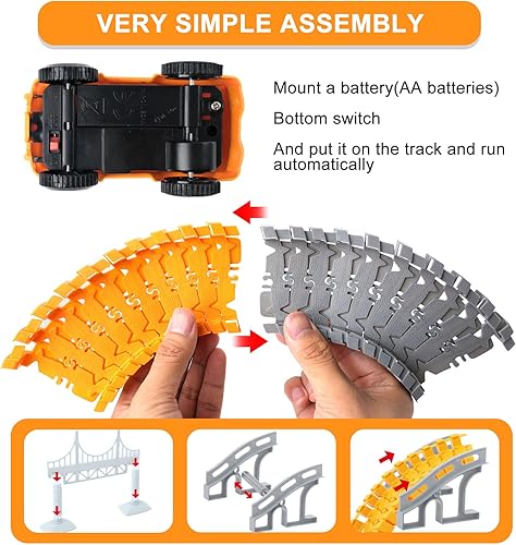 Miniatura 5 de Juguete de pista de carreras de construcción para niños, regalos de cumpleaños para niños de 3, 4, 5, 6, 7, juego de ingeniería con más de 220