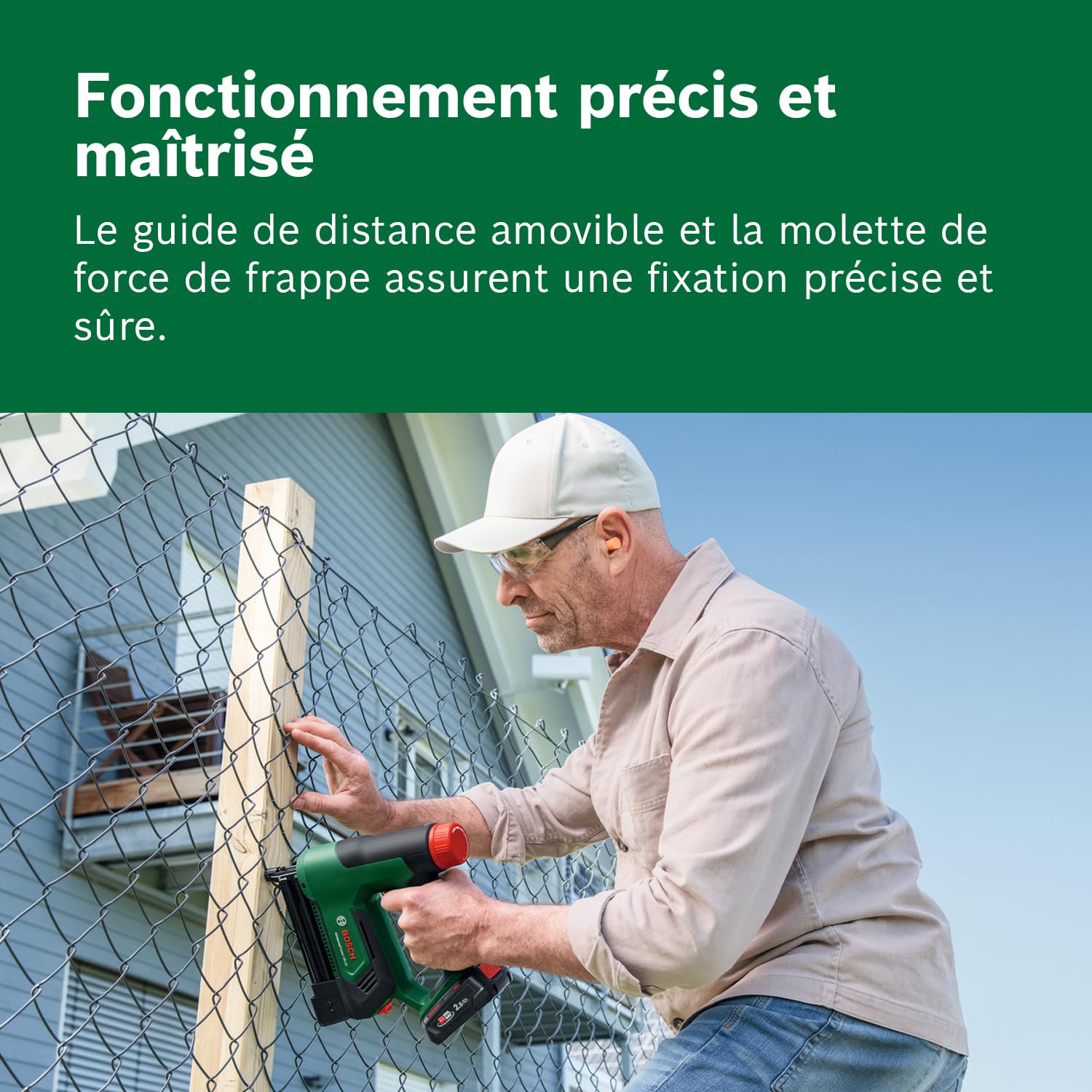 Bosch 18V System agrafeuse/cloueur sans fil AdvancedTacker 18V-25 (puissant outil 2 en 1 pour clouer et agrafer ; avec agrafes, clous, butée de distance, embout guide-fil)