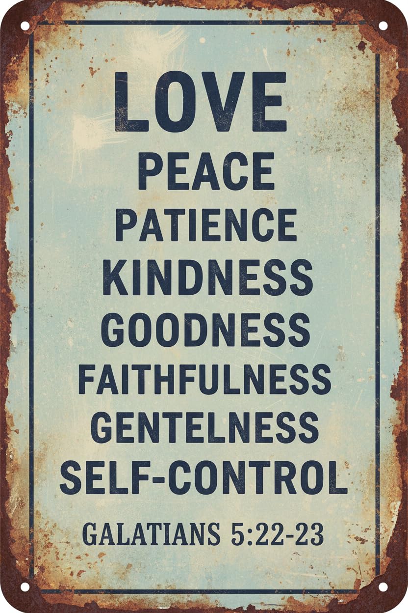 Wall Decor Fruit Of The Spirit Tin Poster Metal Sign Garden Fruit Of The Spirit Kitchen Metal Tin Sign House Art Metal Tin Poster 8x12 Inch Vintage Signs Aluminum Plates Printed