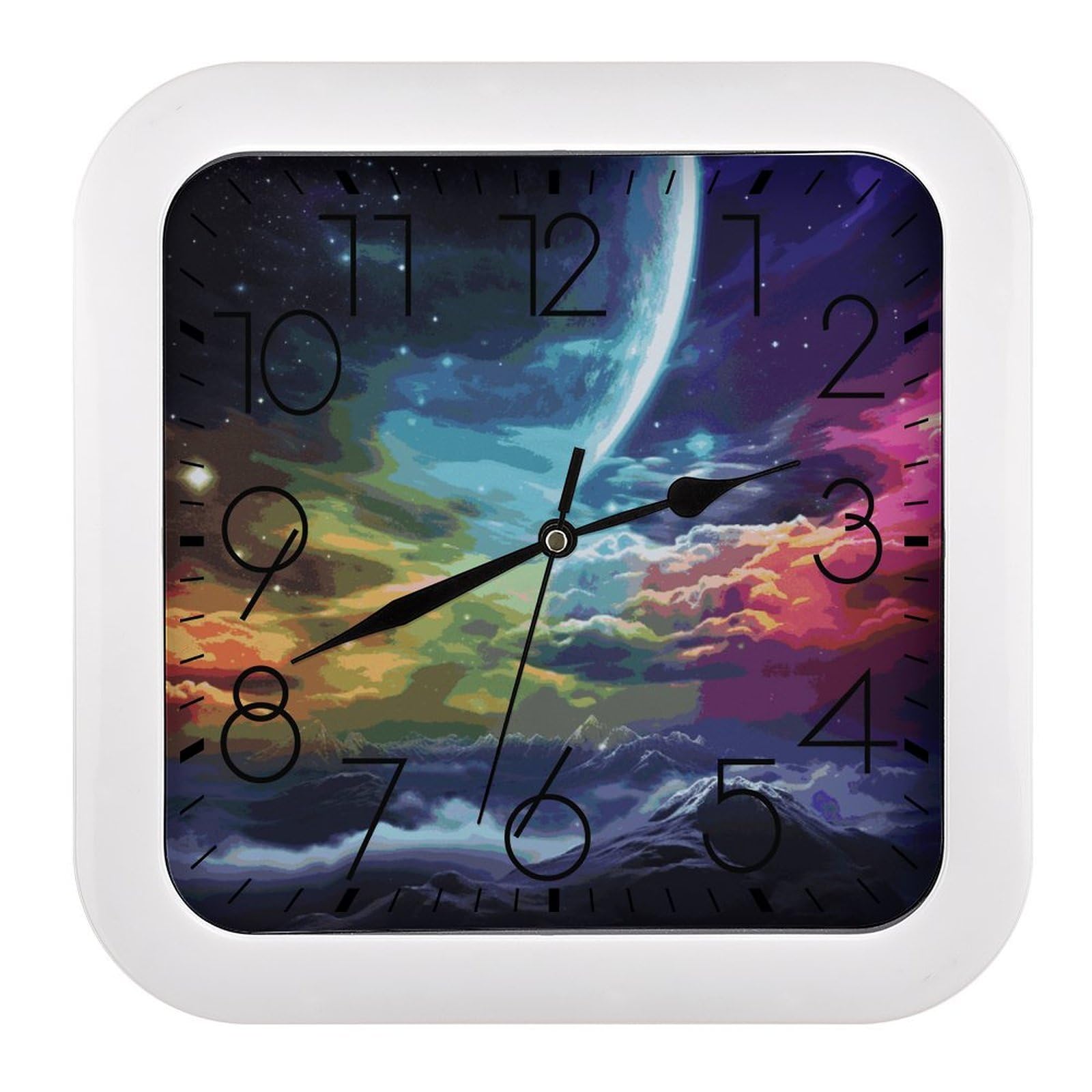 Horloge murale carrée haute précision à mécanisme silencieux à piles