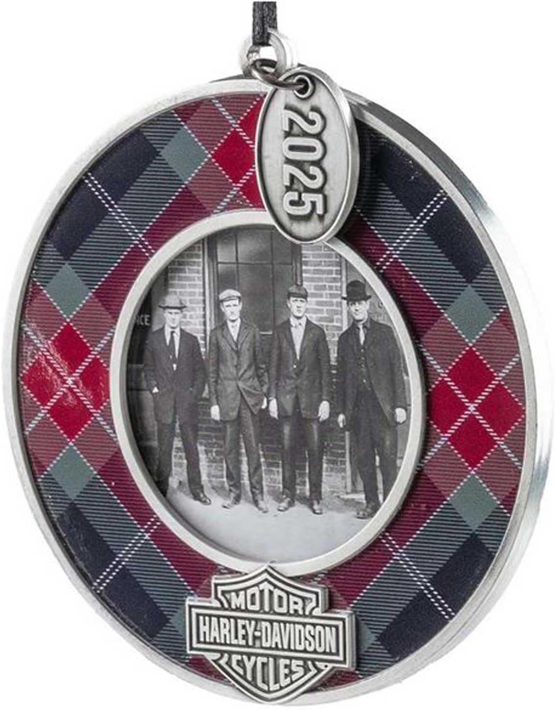 Harley-Davidson 2025 Holiday Mini Bar & Shield Picture Frame Christmas Ornament