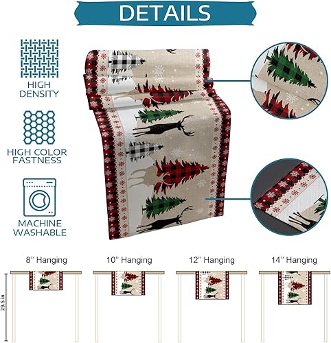 Miniatura 7 de Camino de mesa para el día de San Valentín mantel para fiesta de Navidad 13 x 70 pulgadas decoración de mesa para invierno Navidad vacaciones