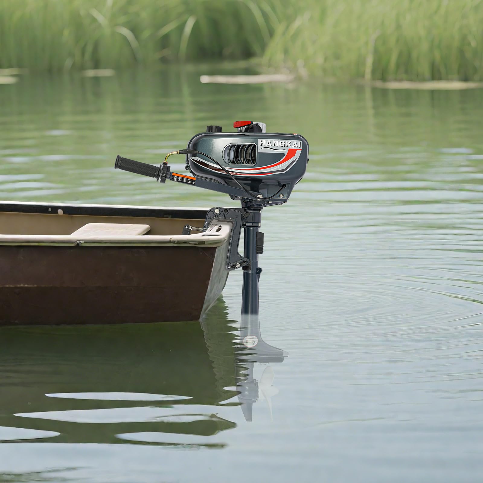 Motor eléctrico para barco 2500W 4000–5000 rpm Motor fuera de borda eléctrico de 3,5 CV con sistema de encendido CDI y función de inclinación/elevación, motor eléctrico fuera de borda motor de barco
