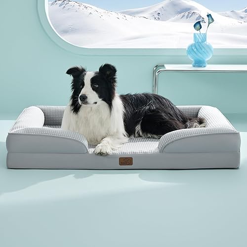 Miniatura 118 de Bedsure - Cama ortopédica XXL para perros, sofá cama lavable para perros gigantes, espuma de soporte con funda extraíble y lavable, forro Marrón