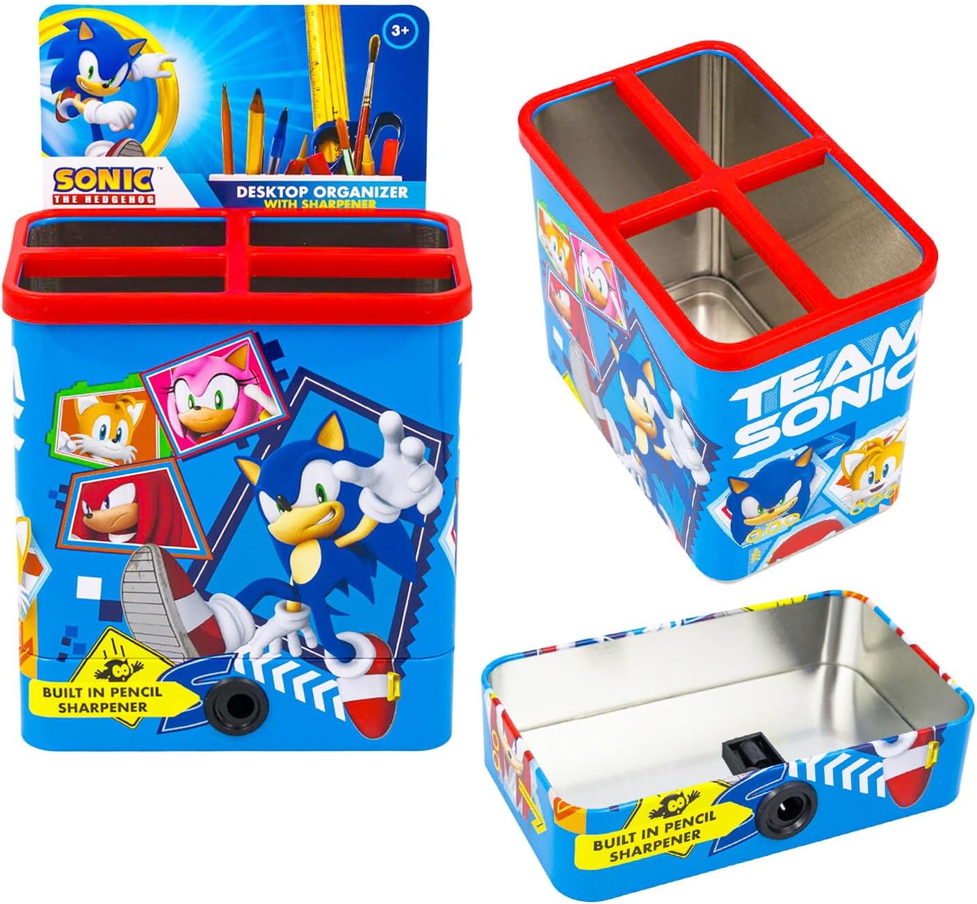 Sonic the Hedgehog Pen & Pencil Holder Set - Bundle of Video Game Desk Organizer, Sharpener, Stickers, More | School Supplies Stationery Pack image 2