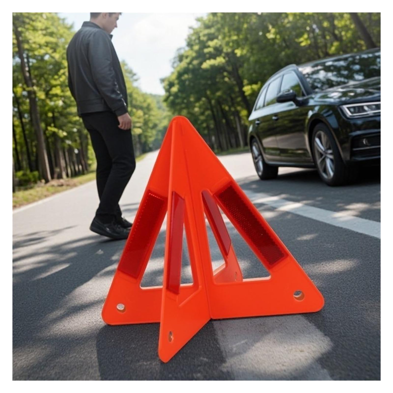 6 Set/12 Pezzi Triangolo di Avvertimento Emergenza Segnale Pericolo Guasto for Auto visibilità Sicurezza Stradale Riflettente Stop per Accessori Emergenza