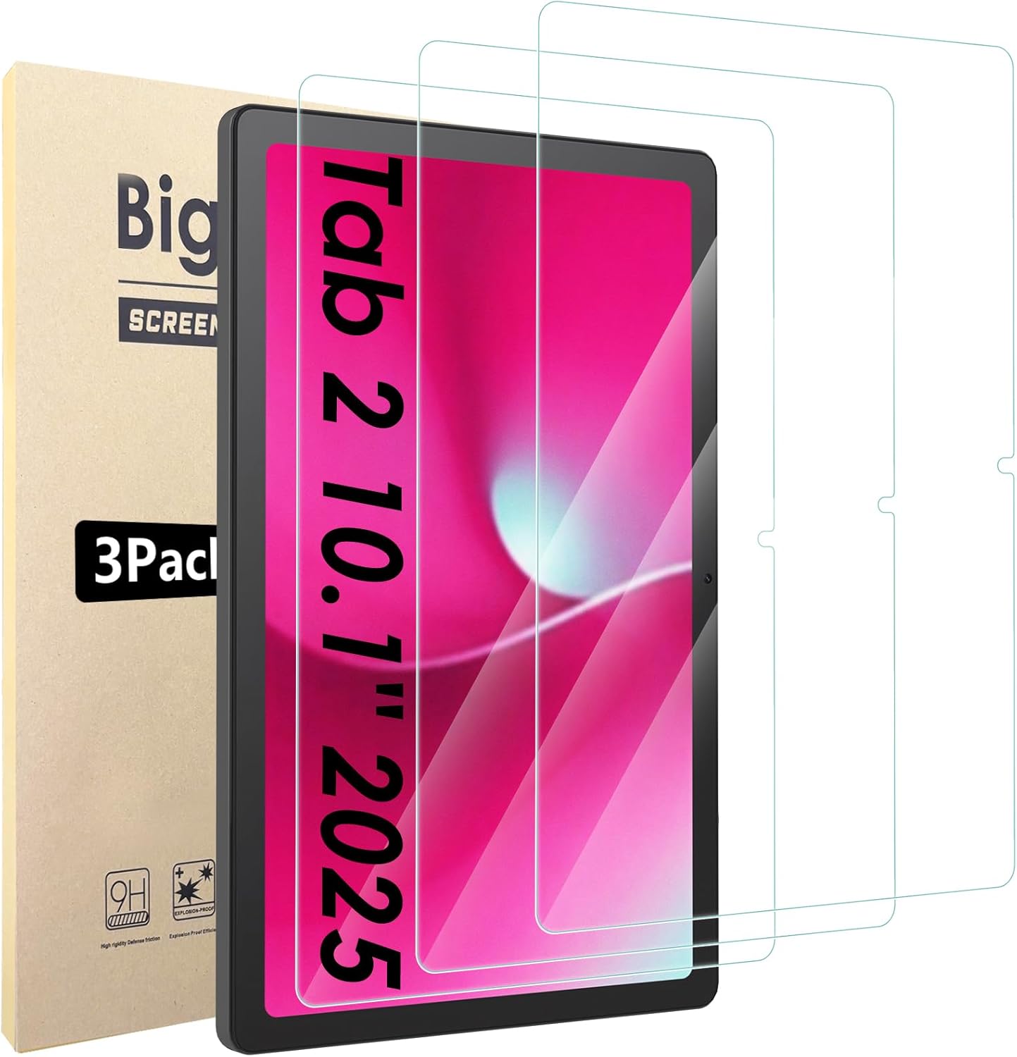 Pack 3 Protectores Pantalla Vidrio Templado T-Mobile REVVL Tab 2 10.1in