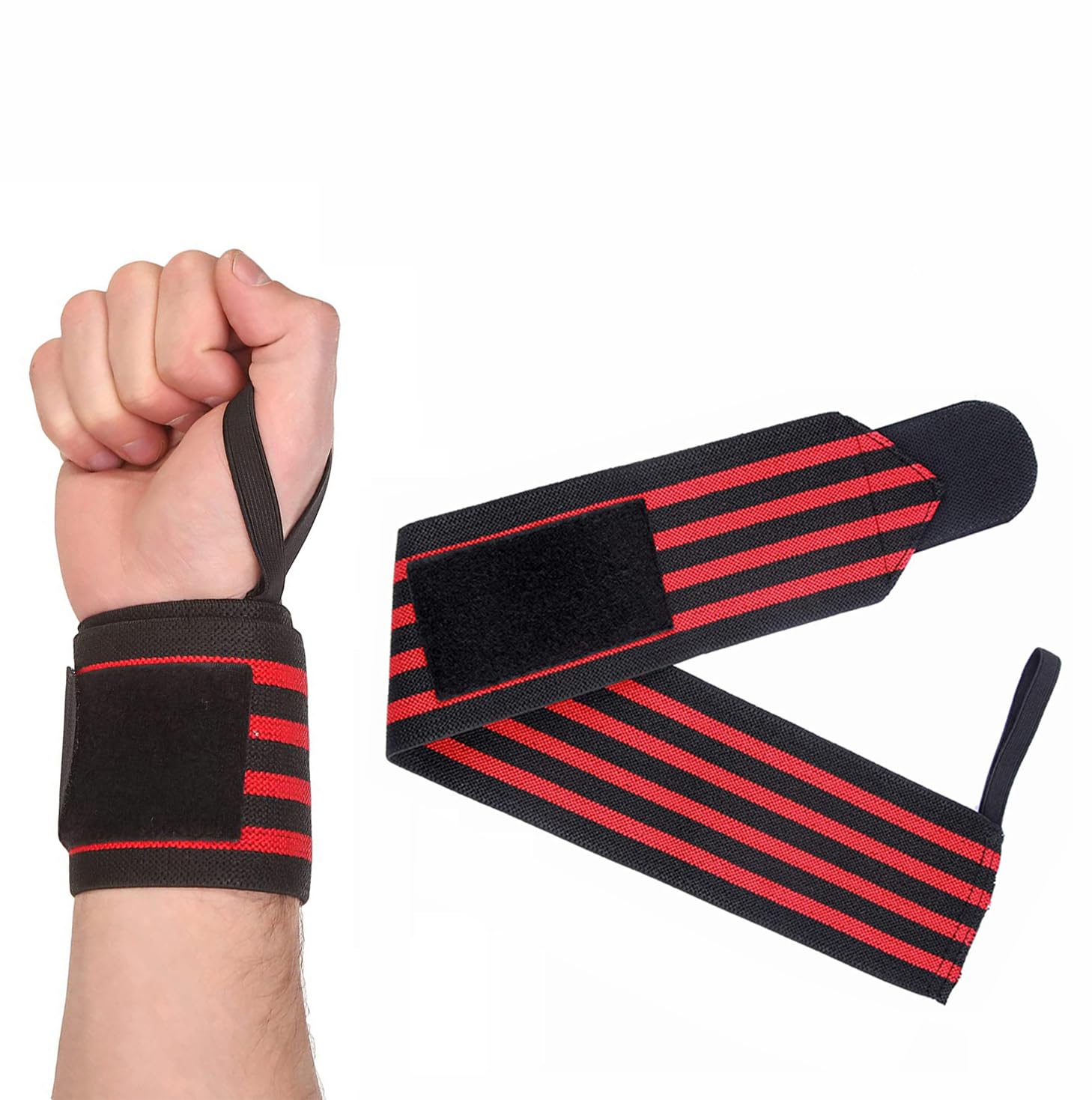 Wrist Support Band with Thumb Loop Strap for Men & Women for Gym Workout, Push-ups, Pull-ups, Strength Training Exercise, Powerlifting & Weightlifting, Accessories,-image-35