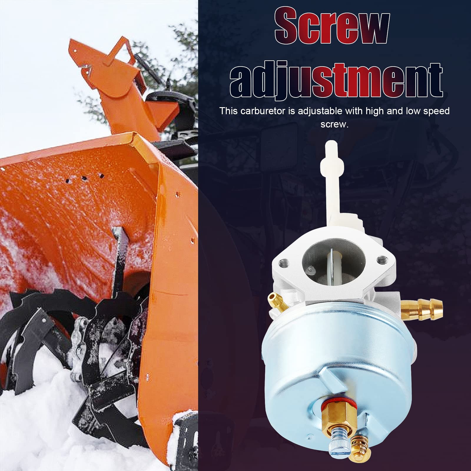 Carburador Compatible para Tecumseh 631954 632371 632371A H70 HSK70 7HP Snowking Snow Thrower Blower Tiller Go Kart Toro 38040 38050 38062 38063 38065 38072 38073 38510 38513 Ariens 724 ST724