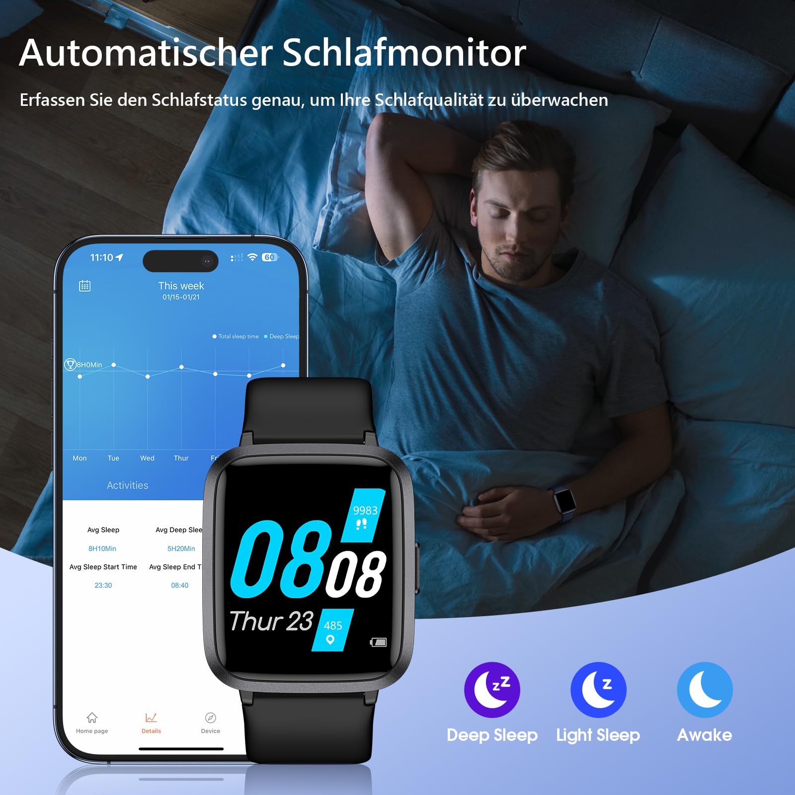 LETSACTIV Smart Watch for Men Women,1.91"HD Fitness Trackers, Answer/Make Calls - Image 4