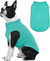 Vista 13 de FUAMEY Chaleco de forro polar para perros pequeños, sudaderas cálidas y elásticas para perros con agujero para correa, suéter suave de cuello alto