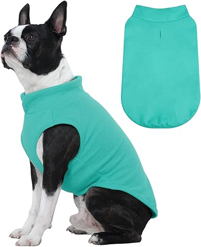 Miniatura 13 de FUAMEY Chaleco de forro polar para perros pequeños, sudaderas cálidas y elásticas para perros con agujero para correa, suéter suave de cuello alto