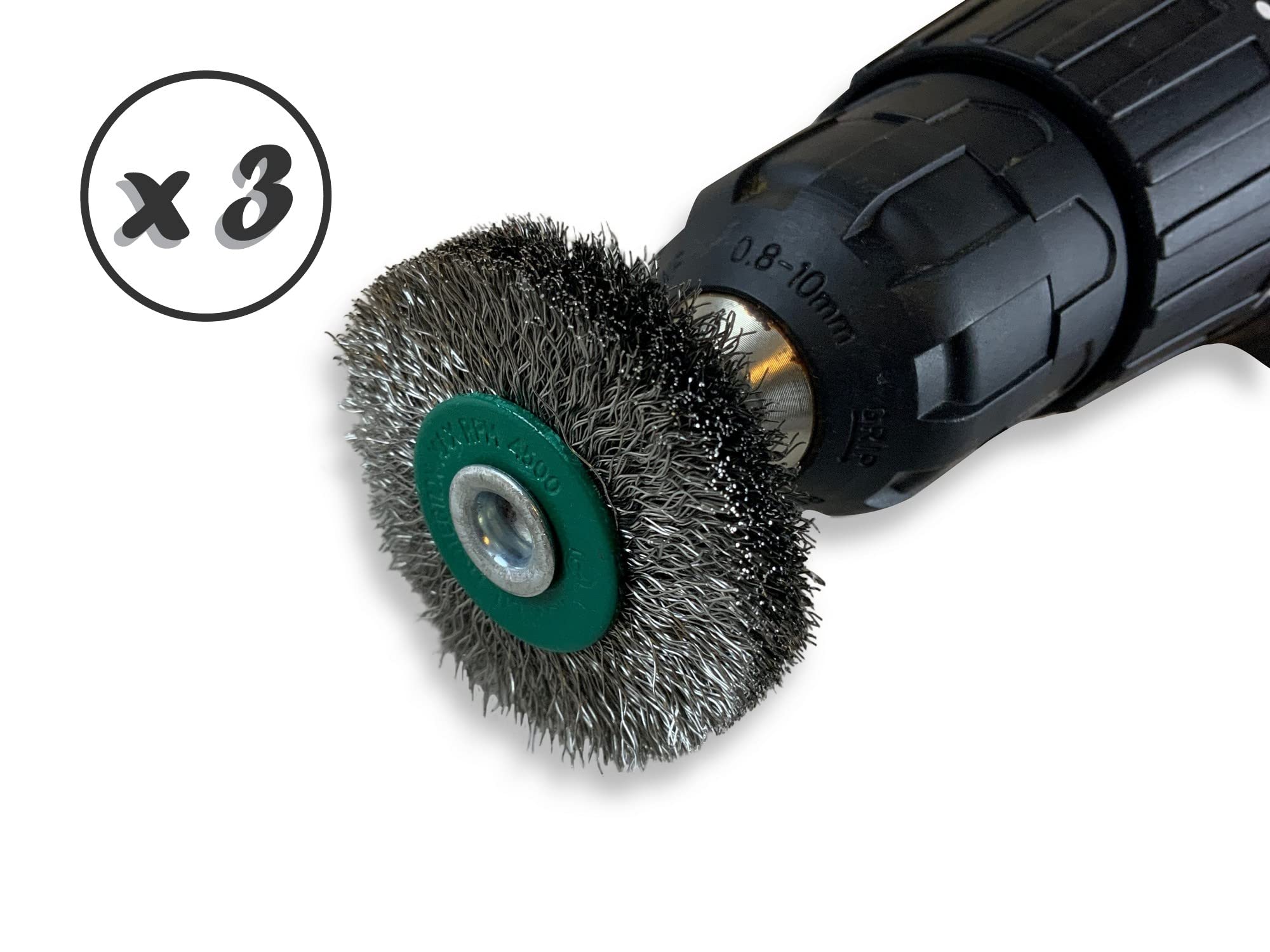 Kibros Lot 3 brosses circulaires tige Ø 50 mm inox souple 12 mm