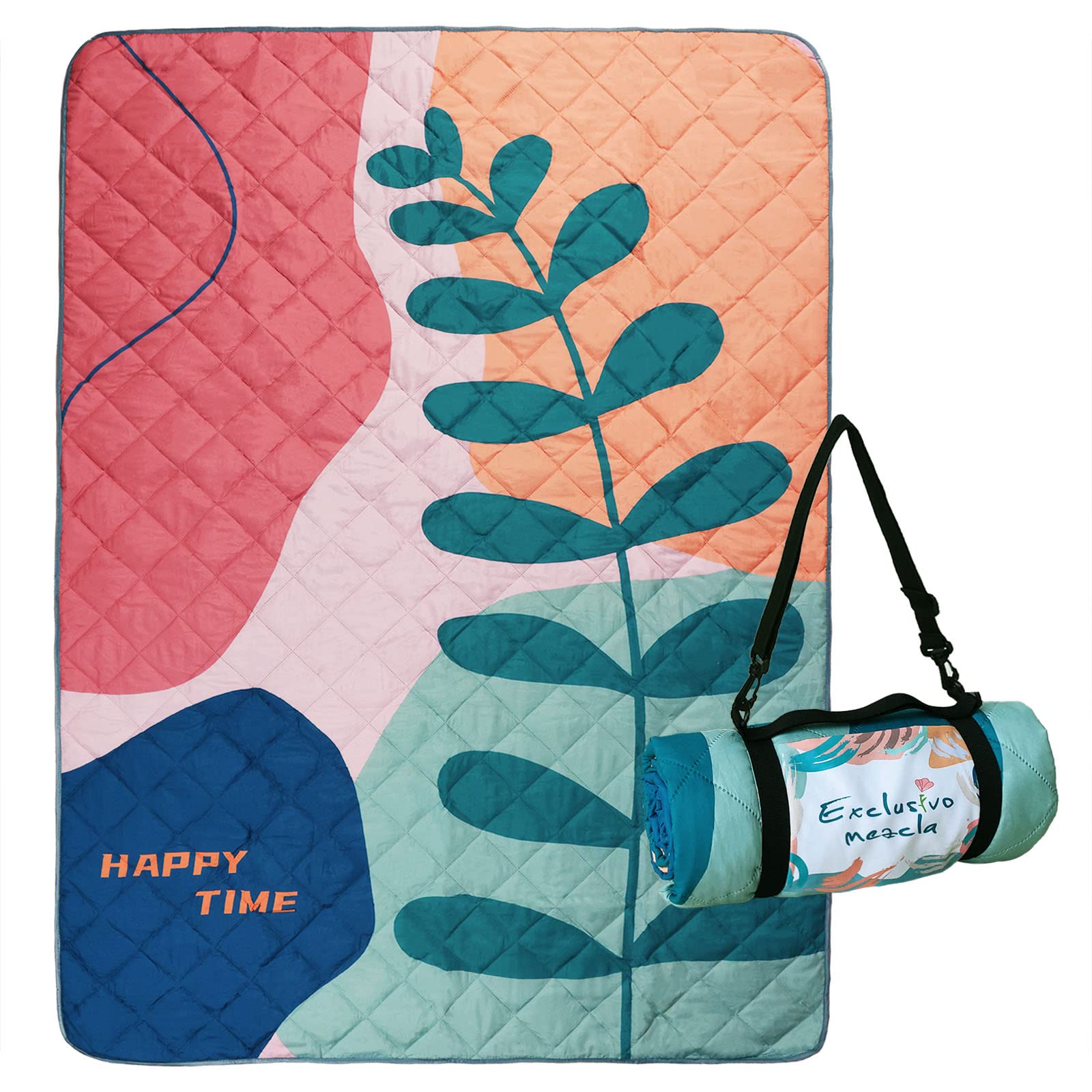 Exclusivo Mezcla Waterproof Picnic Blankets 3-Layer 60x80 Inches Large Sandproof Beach Blanket Foldable Outdoor Blanket for Camping on Grass Picnic Mat