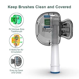 Mspan Electric Toothbrush Cover Cap: Brush Head Protector Cute Plastic Clip Pod - Toothbrush Travel Case for Traveling & Home - 4 Packs
