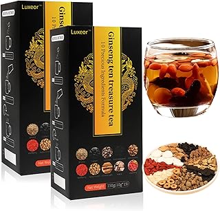 2 Box Ginseng Ten Treasures Tee Nierentee,Ginseng-infused Ten Treasure Tea,Herbal Kidney Cleansing Tea,Kidney Detox Tee,Men's Essentials Nierentee,10gx30 Beutel