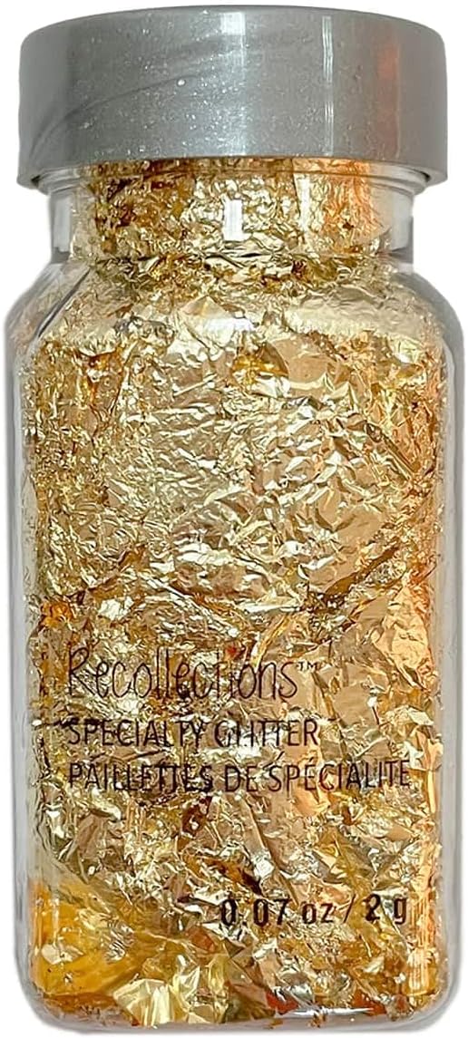Recollections Gold Foil Specialty Glitter Flakes, 12 Pack