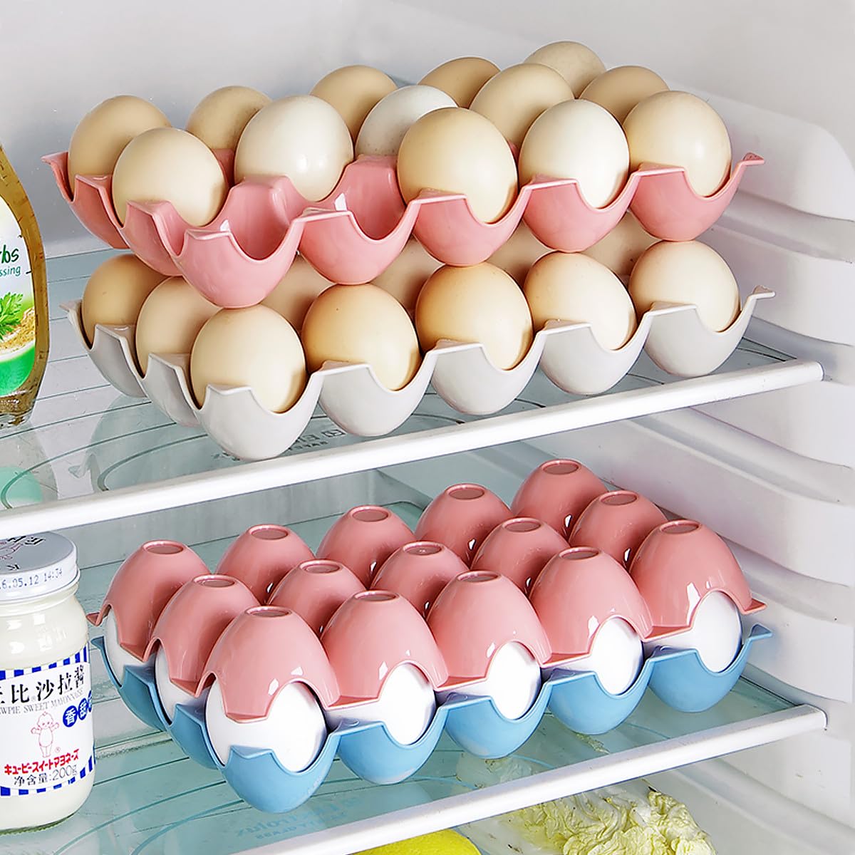 Céramique Boîte à Œufs Blanc pour Réfrigérateur 12 Cases
