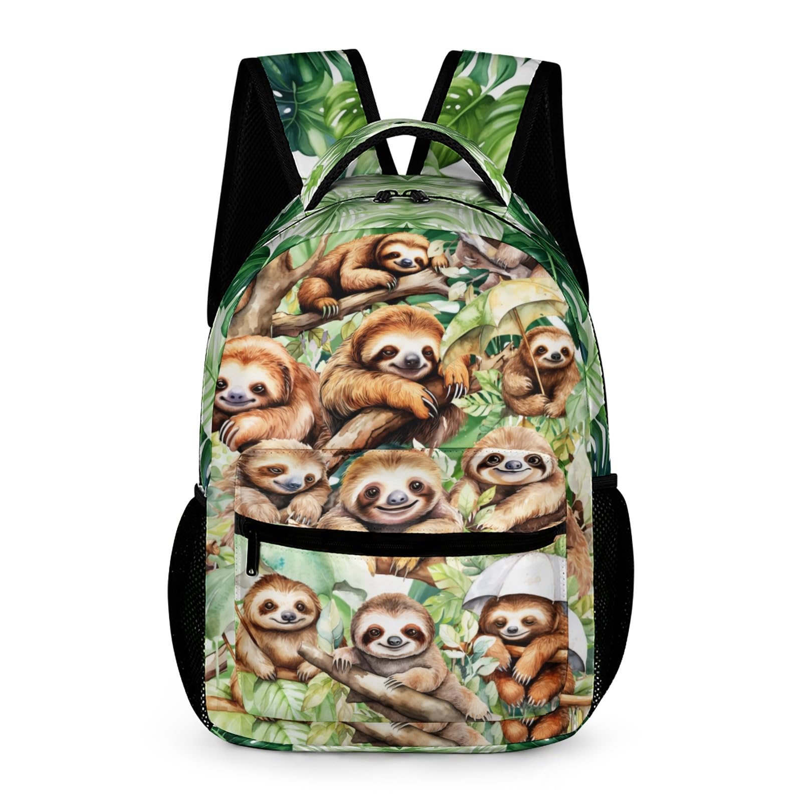 ZCJB-WSRY Sloth School Backpack for Kids Girls Boys Teens | Cute Sloth Themed Bookbag, Lightweight, 16’’ Large Capacity, Colorful Backpacks with