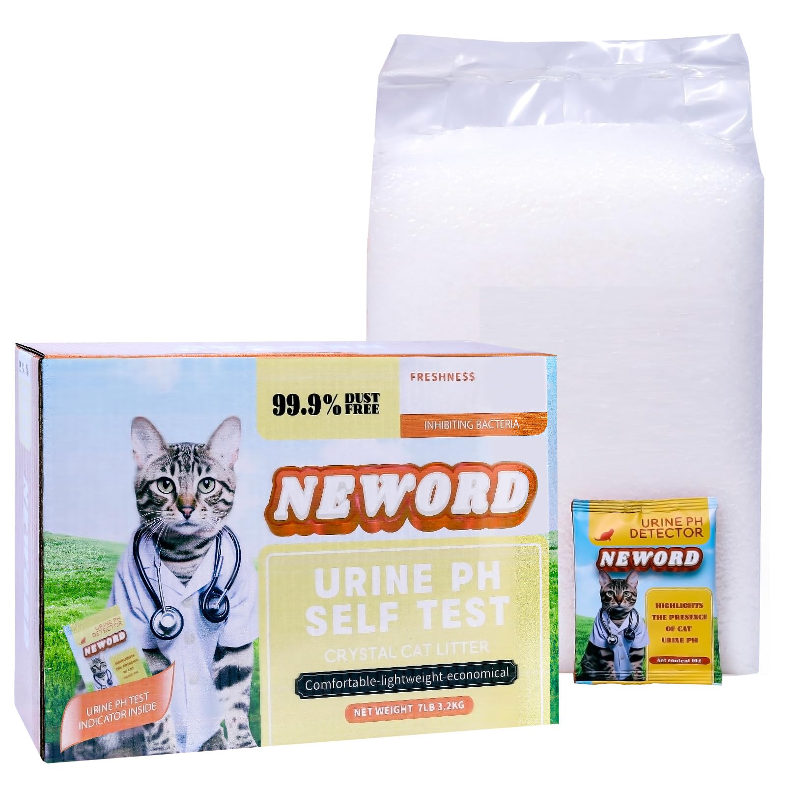 Crystals Cat Litter with Health Indicator Particles 7lb Urine PH Levels Detection Health Monitoring Color-Changing Superior Odor Control Longer Lasting Dust-Free Lightweight, Unscented
