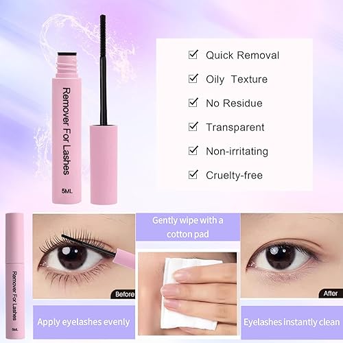 Miniatura 7 de Kit de extensiones de pestañas para bricolaje, 80 unidades individuales de racimo de pestañas rizadas D de 0.39 a 0.79 pulgadas, racimo de pestañas