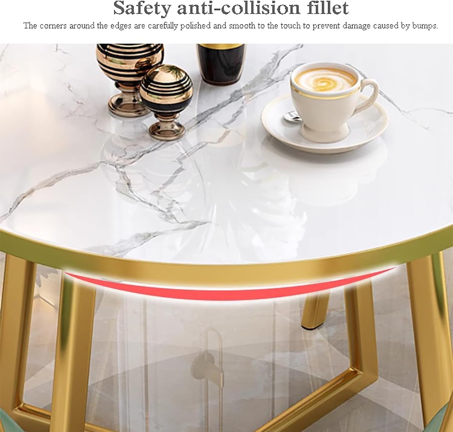 Modern Round Dining Table Set For 5,5-piece Dining Table Set 1 Table And 4 Chairs,marble Top Round Dining Table And Dining Chairs,mid-century Marble Coffee Table For Home Kitchen Dining Furniture Green 31.5" table+4 chairs