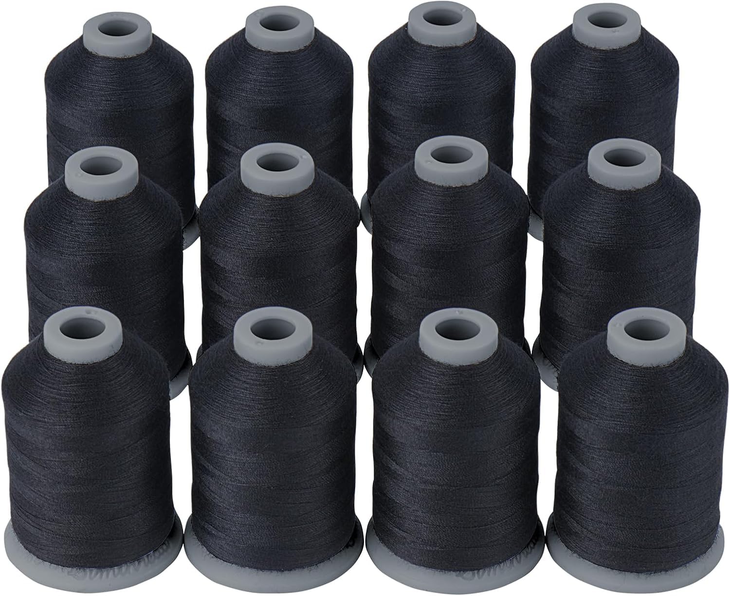 Simthread All-Purpose Black Sewing Thread, 12 Spools, 700M/765Yds Each
