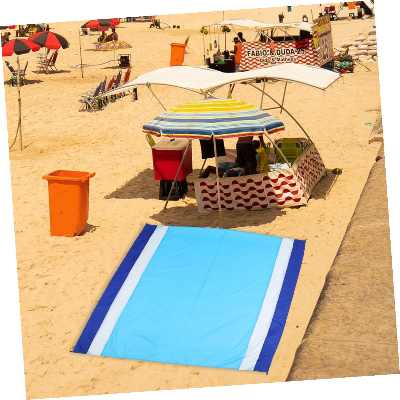 Yardwe 4 Piezas Estera de pícnic Beach Mat Beach Blanket Praia de Picnic para Acampar Cojines Exteriores Impermeables Acampar Aire de Playa Impermeable 210T de Nylon