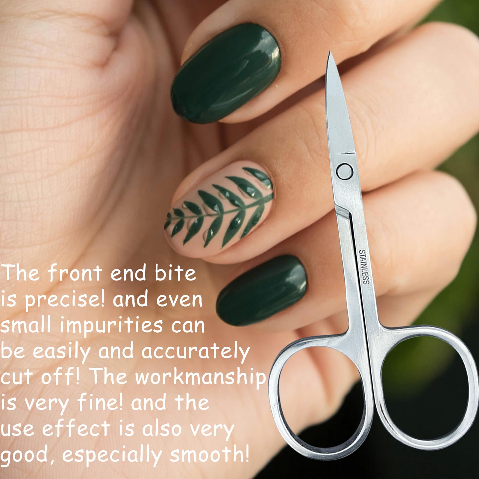 3 Pcs Nail Scissors Professional Multi-Purpose Curved Blade Eyebrow Scissors Sharp Cuticle Scissors for Toenails Manicure - Image 4