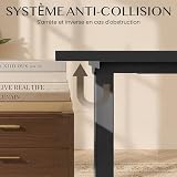 FLEXISPOT Sitting and Standing Desk, 140 x 80 x (73-123), Electric Height Adjustable, Control Panel with Memory Functions, Desk for Teleworking (Black Frame + Black Plate) - 11