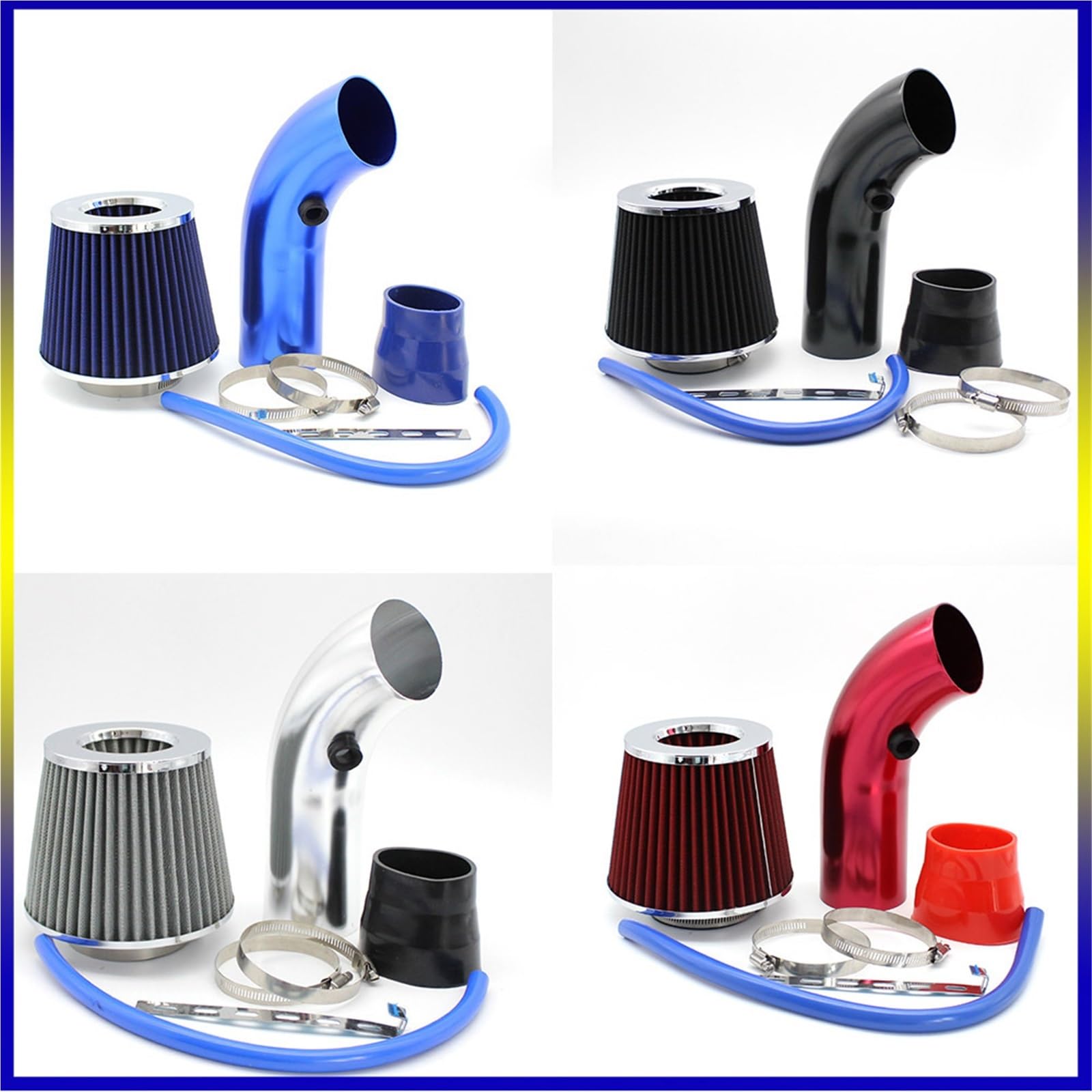 Zestaw dolotowy powietrza Zestaw rur dolotowych zimnego powietrza do układu dolotowego Turbo Induction 76 mm, uniwersalny, stożkowy, filtr, wlot(Pipe carbon)