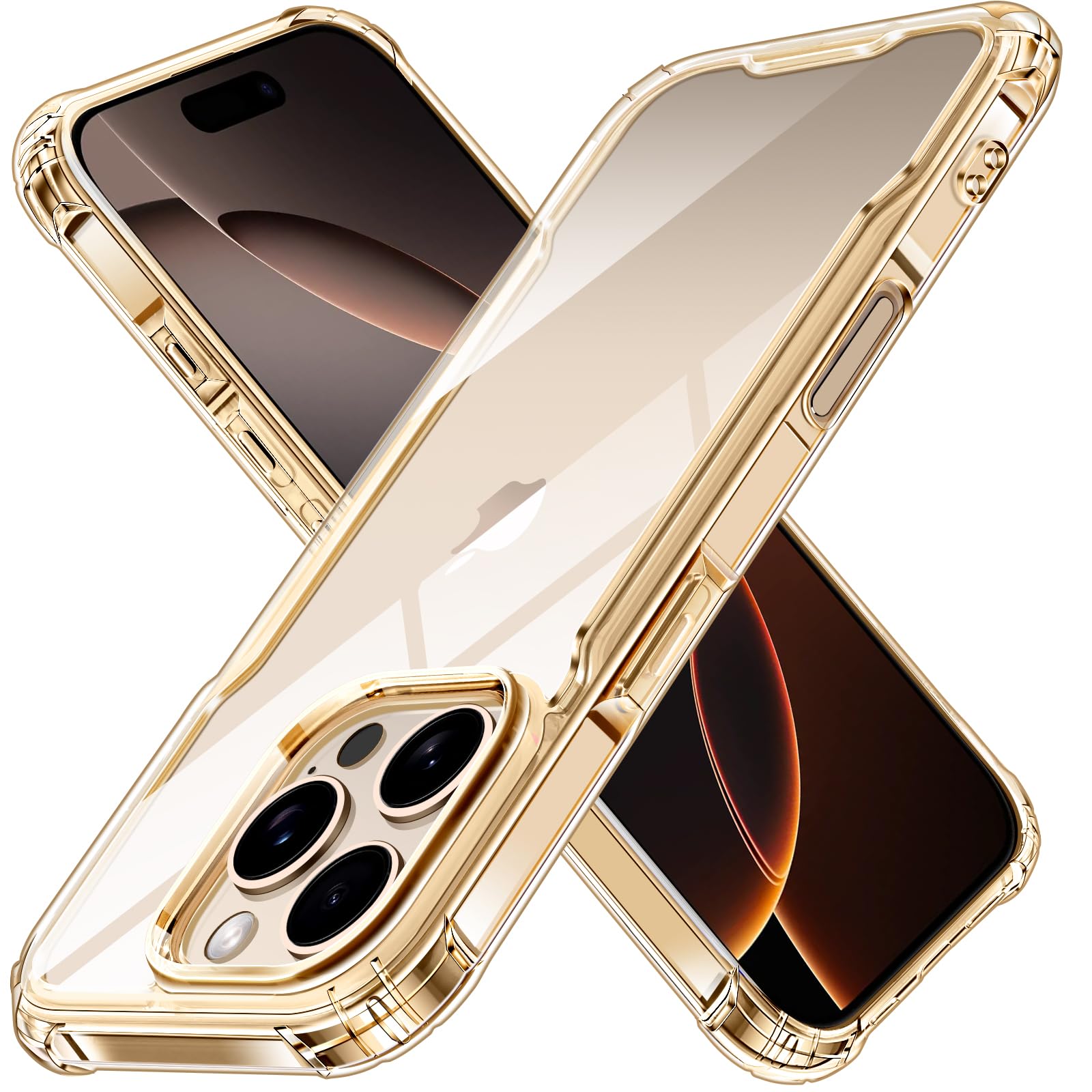 IVoler Cover Trasparente Anti Ingiallimento Per IPhone 13 Pro 6.1: Custodia Sottile Con Protezione Antiurto Grado Militare E Bordi Rialzati.
