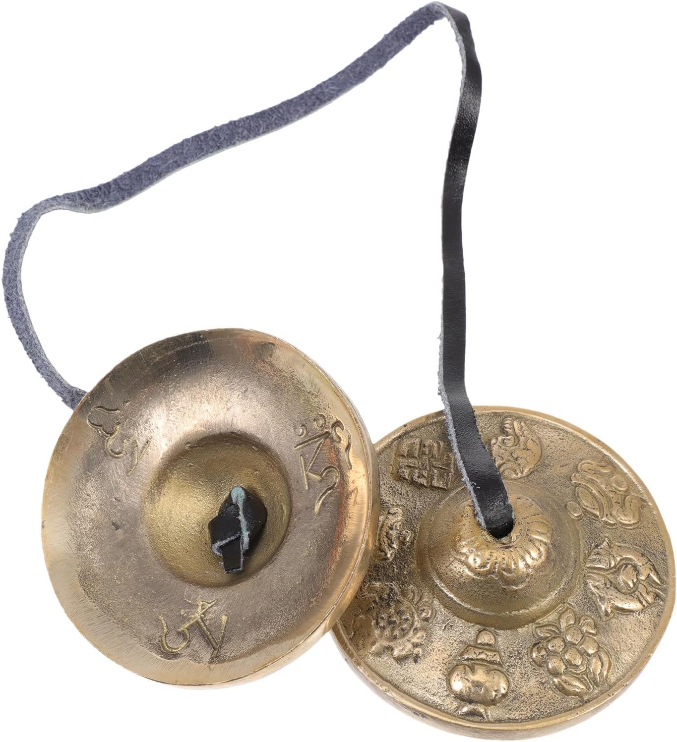 BESPORTBLE Brass Meditation Cymbal Bell Small Portable Yoga Practice Instrument with Long Ringing Tone for Relaxation and Mindfulness Sessions