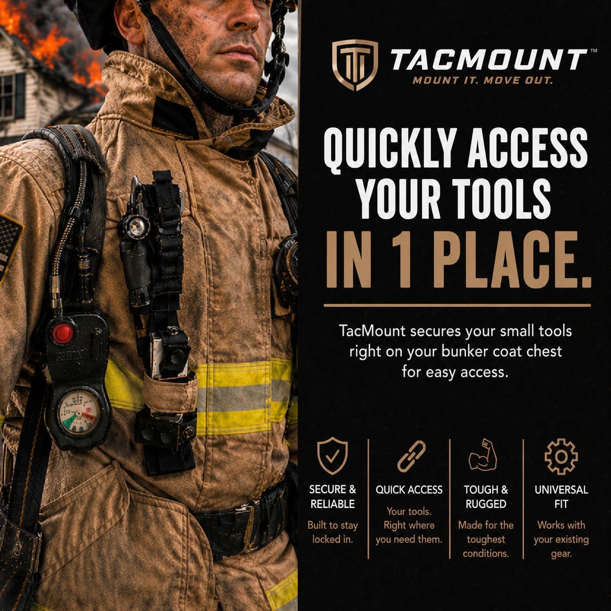 Tactical Pouch to Secure Small Tools on Firefighter Bunker Coats