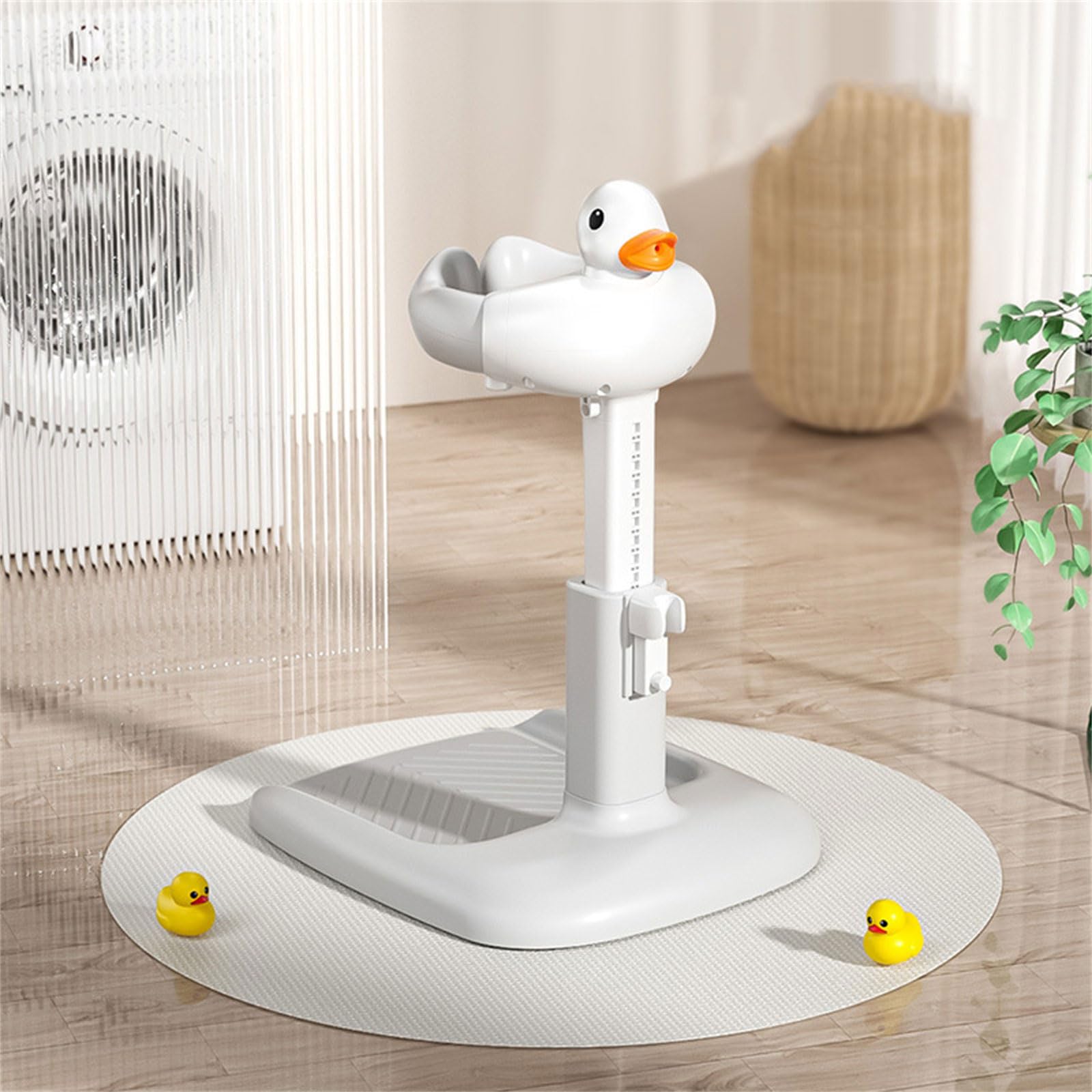 Soporte para Baño de Bebé con Base Antideslizante, Puede Abrazar Ducha Infantil de Dibujos Animados Portátil Ayudante de Ducha para Niños Pequeños