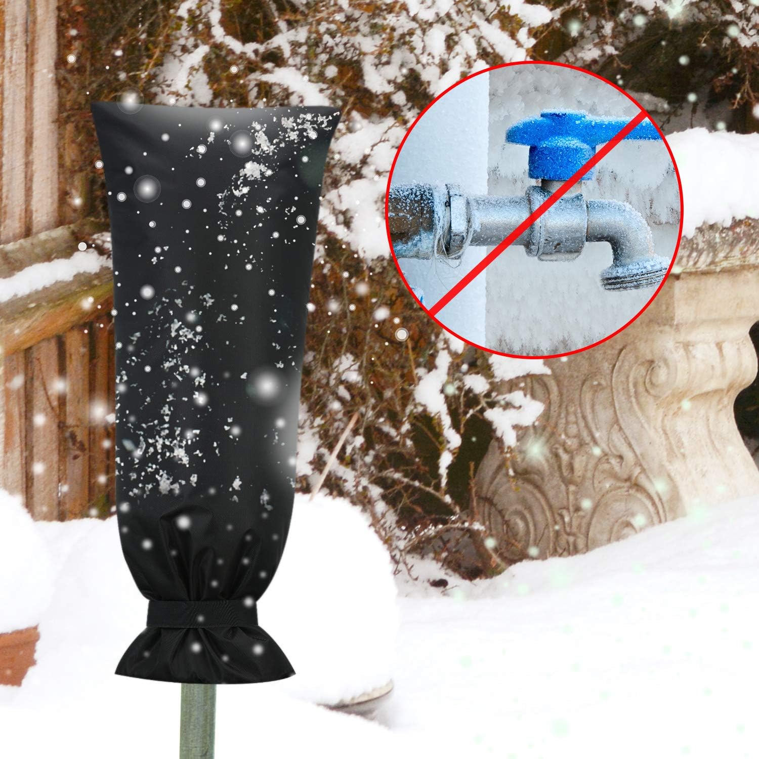 Outdoor Faucet Covers for Winter Outside Long Faucet Protector Waterproof Faucet Freeze Protections Socks 25 x 10 Inch(2, Black) : Patio, Lawn & Garden