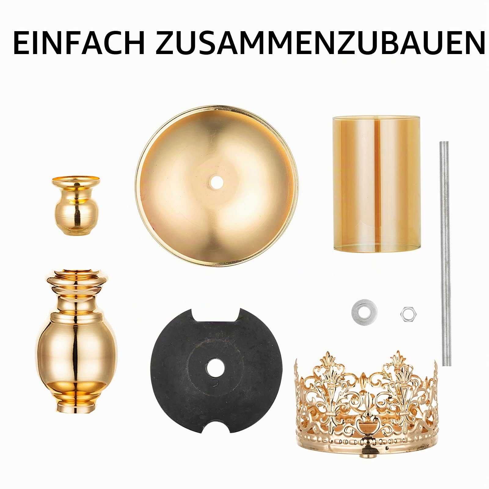 NUPTIO Säulenkerzenhalter mit Glas, 2er Set Hurricane-Kerzenhalter aus Gold Moderne Wohnkultur Geschenke, Kerzenlichthalter für Einweihungspartys Zum Hochzeitstag, Kleine Größe