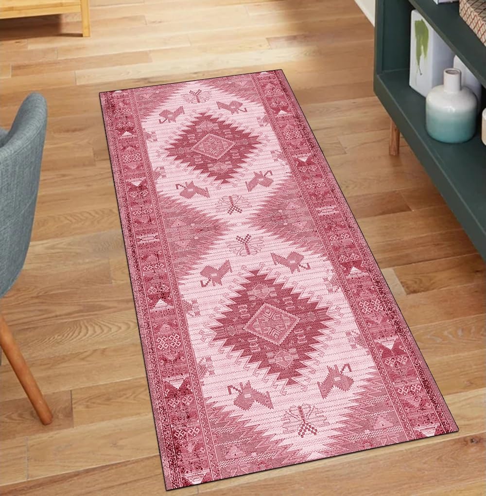 Alfombra de pasillo antideslizante roja para evitar resbalones