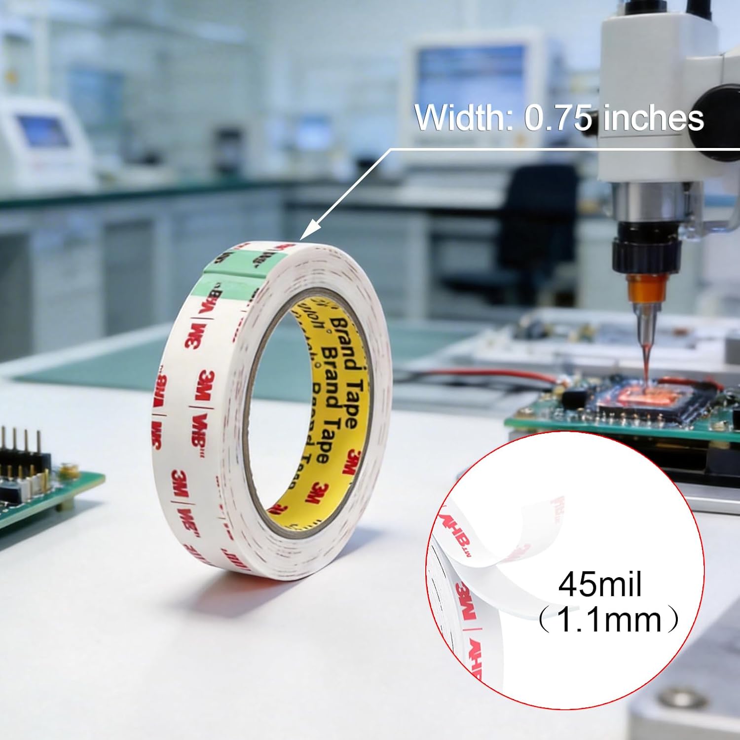 3M Double Sided Mounting Tape Heavy Duty Made of 3M VHB 4950 0.75" × 10 Ft White Acrylic Foam for Automotive Trim, Emblems, LED Signs Permanent Waterproof Mounting Adhesive Replaces Rivets Screws