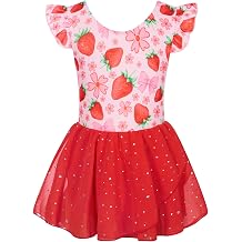 Funnycokid Ballet Leotards for Girls Dress Outfit Toddler Ballerina Dance Tutu with Sequined Chiffon Skirt 2-7 Years