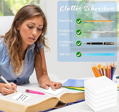 Miniatura 4 de Notas adhesivas blancas de 3 x 3 pulgadas, 10 blocs de notas autoadhesivas, 100 hojasbloc de notas súper adhesivas, 1000 hojas de notas adhesivas