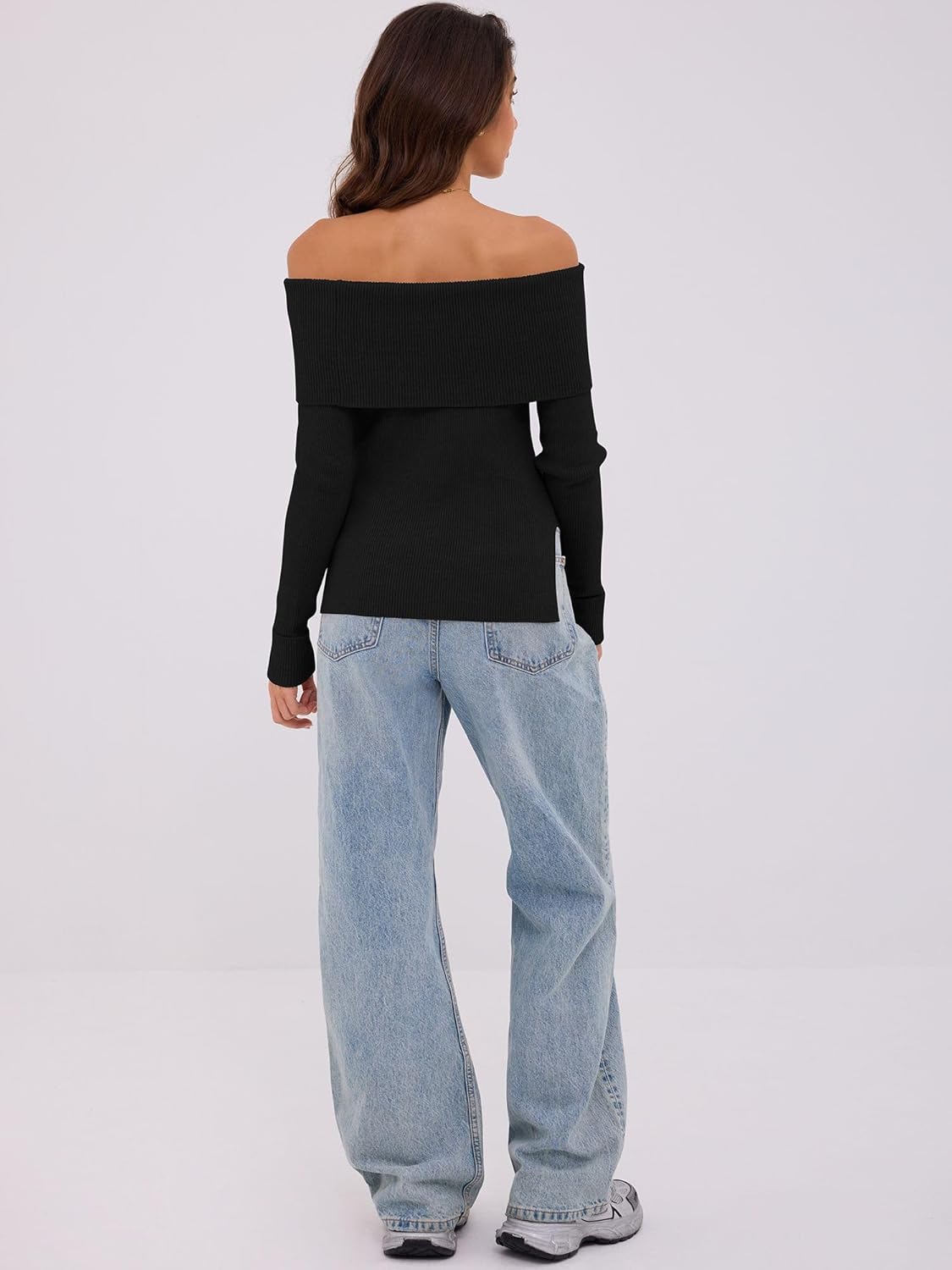 ZAFUL Womens Off The Shoulder Pullover Sweater Long Sleeve Fall Ribbed Knit Tops Sexy Y2K Outfits - Image 4