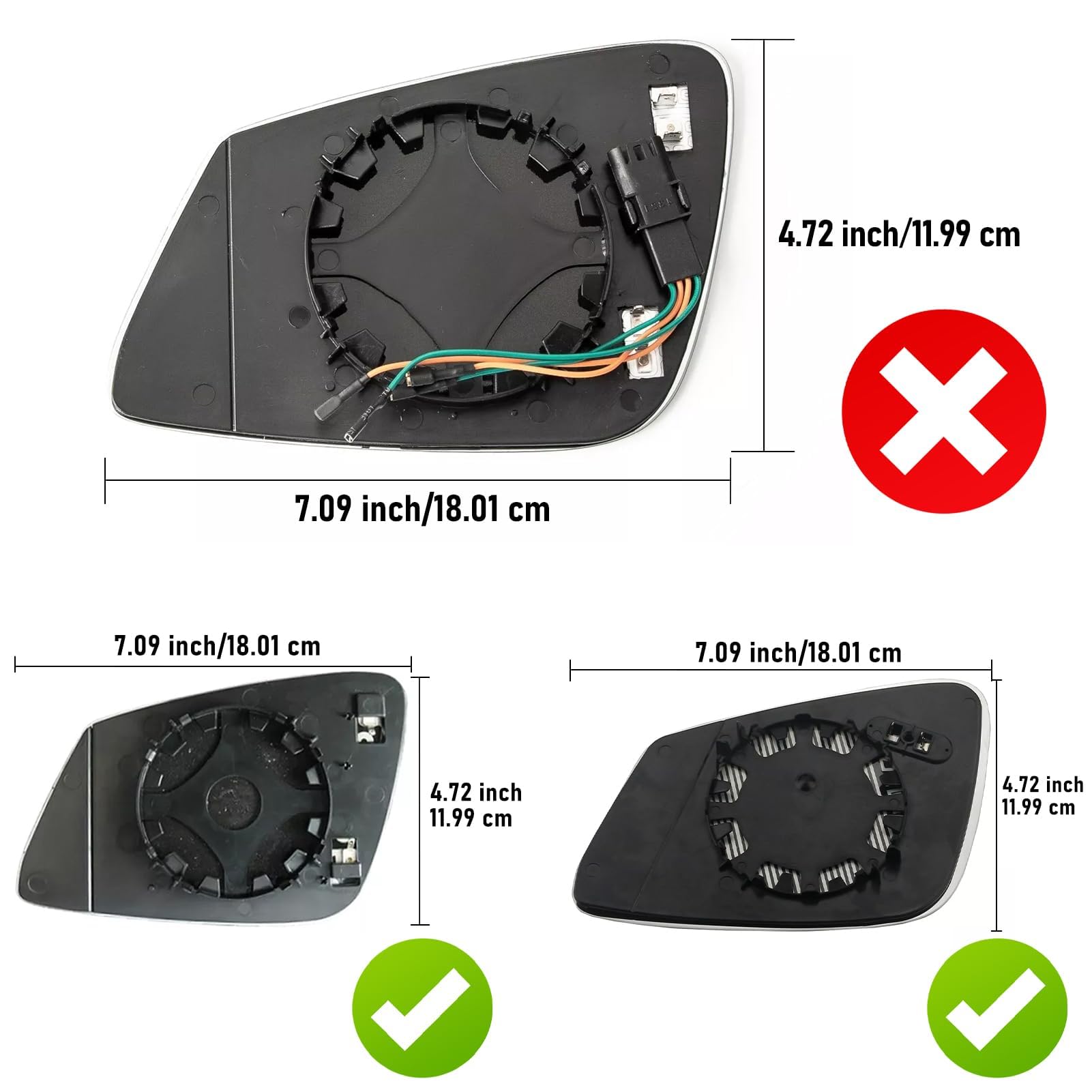 Verre Rétroviseur Chauffant Gauche Compatible BMW Série 1 2 3 4 5 6 7 X1 I3 – Modèles F20, F30, F10, Etc.