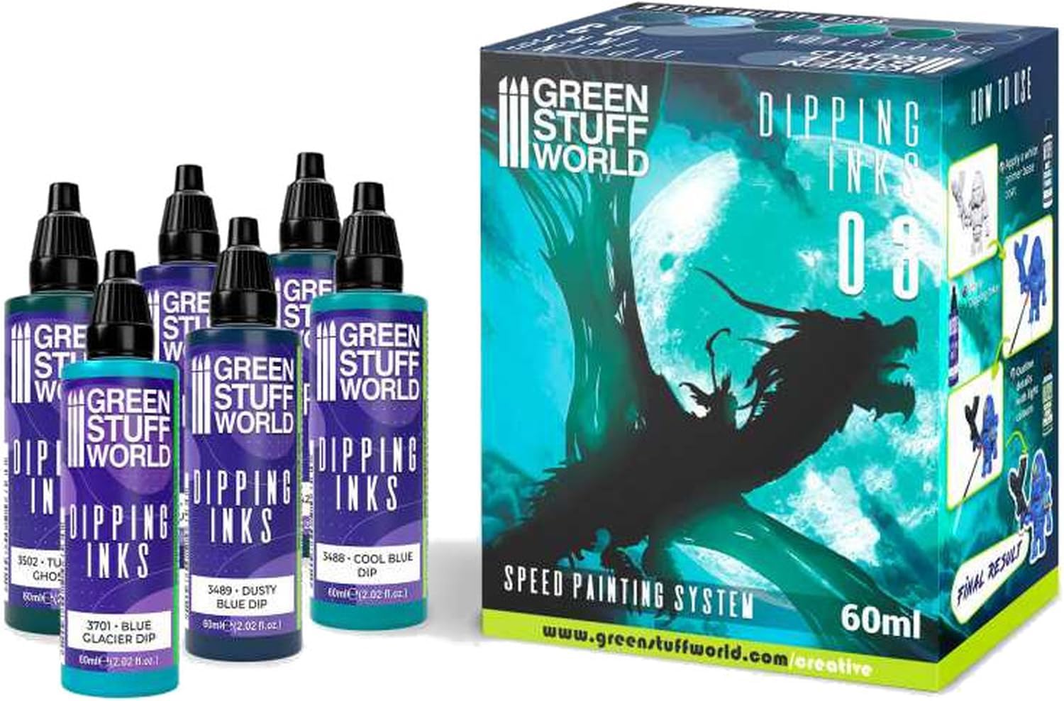 Green Stuff World Paint Set 11695 - Dipping Ink Contrast Paint Collection 03