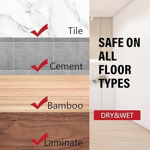 Miniatura 6 de Trapeador para limpieza de suelos, profesional de 18 pulgadas, lavable, reutilizable, 3 almohadillas de repuesto y mango largo para limpiar