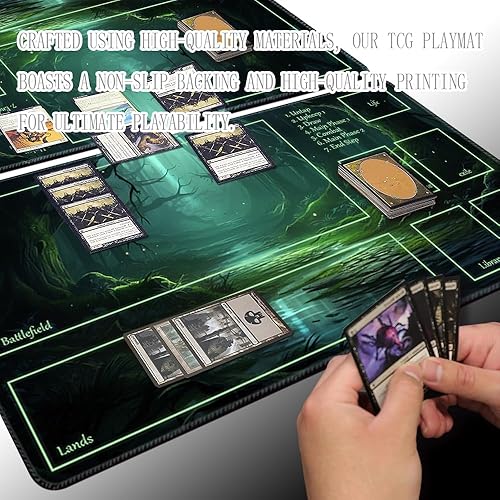 Miniatura 4 de MTG - Tapete de juego de 24 x 14 pulgadas, bolsas de almacenamiento antideslizantes, ideal para entusiastas de los juegos de cartas, alfombrilla de