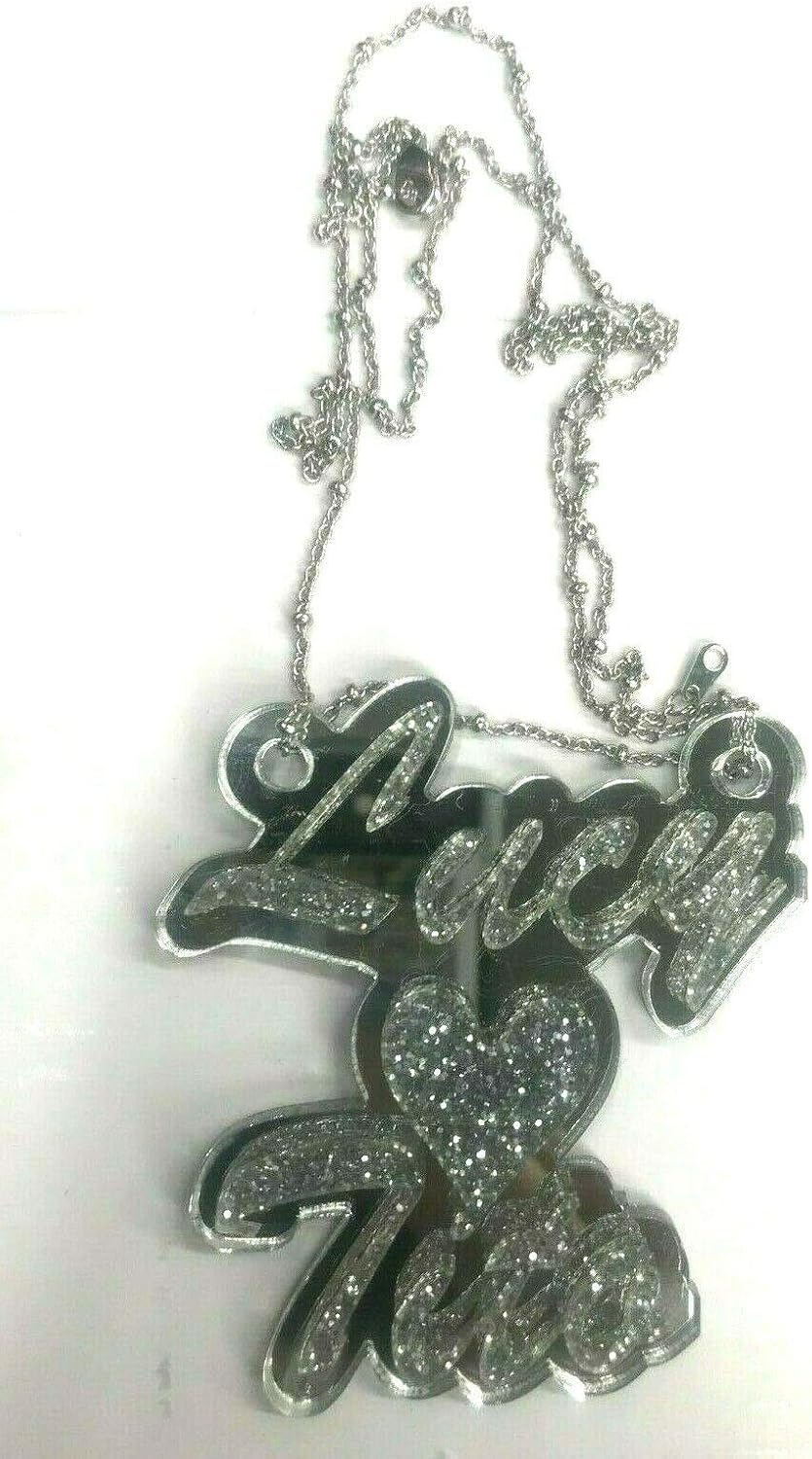 MIRROR MANIA Couple Names Necklace Silver Custom Design Script Handmade Shape Of Your Names Laser Cut and Made To Order Necklace Nameplates - Gorgeous and Stunning!