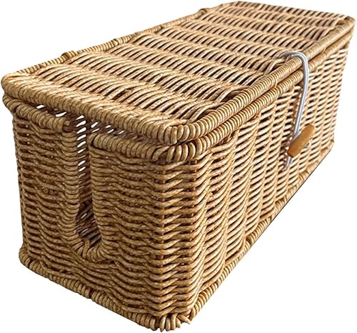 Caja organizadora de cables para escritorio, solución de almacenamiento para cables con tapa